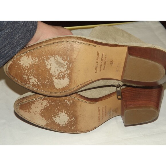 Isabel Marant Suede Dicker Dacken Booties Ankle Boot Tan Size 37/6.5 Western - Picture 13 of 13